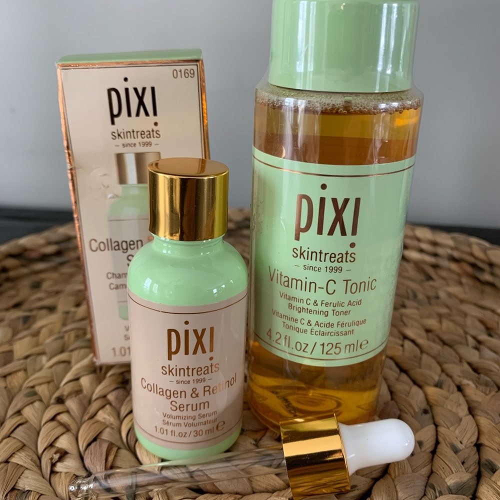Pixi Skintreats Vitamin-C Tonic/Collagen & Retinol Serum